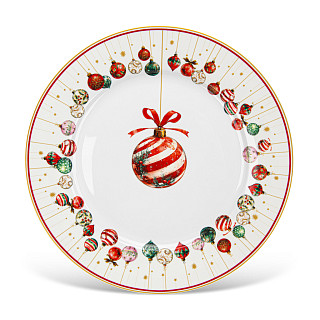 Šķīvis CHRISTMAS BALLS 27 cm (jaunais kaula porcelāns)