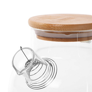 Tējkanna 1200 ml ar tērauda filtru un bambusa vāku Tējkanna 1200 ml ar tērauda filtru un bambusa vāku