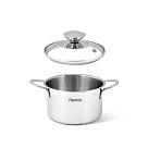 BAMBINO Mini cooking pot 12x7.5 cm / 0.8 LTR with glass lid (stainless steel)
