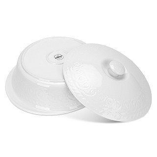 Round baking dish with ceramic lid Parmigiano  29.2x25х7.2 cm / 1.7L (porcelain)