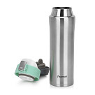 Double wall vacuum travel mug 450 ml, Green color (stainless steel)