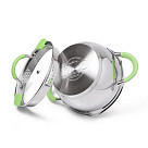 Stockpot CHARLOTTE 20x10 cm / 2.5 LTR with glass lid, pouring lip and lid strainer (stainless steel)