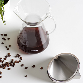 Coffee pot POUR OVER 900 ml with stainless steel filter (borosilicate glass)