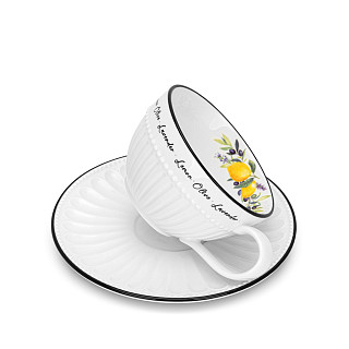 Набор из 2 чашек PROVENCE 250 мл с блюдцами (фарфор)