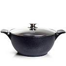 Puodas GRANDE 32x15 cm / 9,3 l su stikliniu dangčiu (aliuminis su nepridegančia danga)