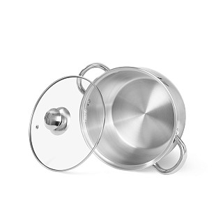 Stockpot PRIME 18x10.5 cm / 2.7 LTR with glass lid (stainless steel)