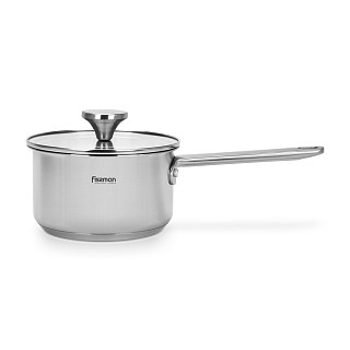 Sauce pan MASTER CHEF 16x9 cm / 1,6 LTR with glass lid (stainless steel)