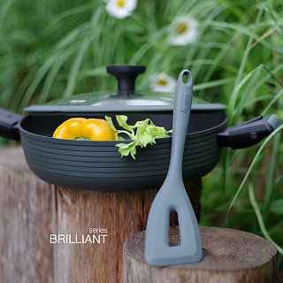 Puodas BRILLIANT 28x7,5 cm / 4,1 l su nuimamomis rankenomis ir stikliniu dangčiu (aliumininis su nepridegančia danga)