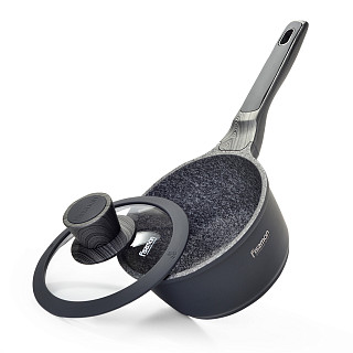 Ковш PRESTIGE 16x8,5см / 1,4л со стеклянной крышкой (алюминий)