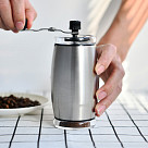 Manual coffee grinder 16 cm (ABS body with stainless steel shell, ceramic grinder), art.8252