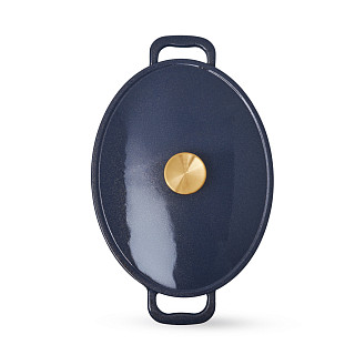 Ovāls katls LE MANS BLUE 30x11,4 cm / 4,8 L ar vāku (emaljēts čuguns)
