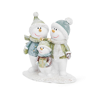 Figurine "Snowmen are visiting" 10х6х11 cm (polyresin)
