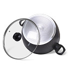 Stockpot MAGNA 30x15 cm / 9.15 LTR with glass lid with induction bottom (aluminium with non-stick coating)