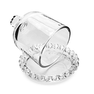 Lemon serving dish 9.5x10 cm with lid (glass)