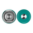 Double wall vacuum travel mug 450 ml Aquamarine color (stainless steel), art. 9880