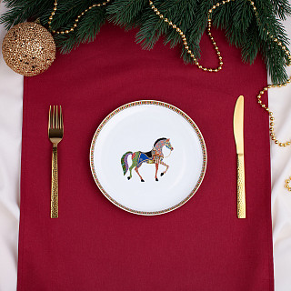 Set of 4 plates HORSE 20 cm (new bone china)