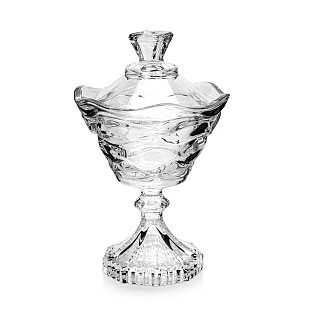 Candy jar with stem 12x18cm / 270 ml with lid (glass)