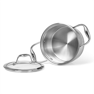 Stockpot MIRANDA 20x12 cm / 3.7 LTR with glass lid (stainless steel)