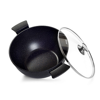 GRANDE 30x14 см / 7,7 л со стеклянной крышкой (алюминий с антипригарным покрытием)