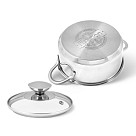 BAMBINO Mini cooking pot with glass lid 14x6.0 cm / 0.9 LTR (stainless steel)