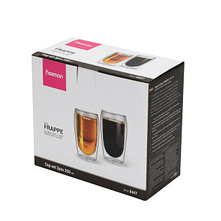 Cup set 2pcs FRAPPE 350 ml double wall glass (borosilicate glass)
