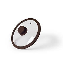 Lid ARCADES 20 cm with DARK BROWN marble silicone rim (glass)