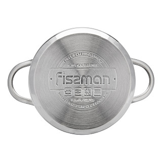 BAMBINO Mini cooking pot with glass lid 14x6.0 cm / 0.9 LTR (stainless steel)