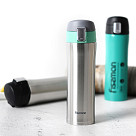 Double wall vacuum travel mug 450 ml, Green color (stainless steel)