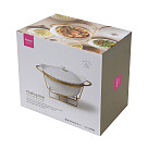 Chafing dish 28.8x21.5х15.2 cm with lid and metal stand (porcelain)