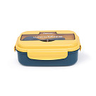 Lunch box with 3 compartments 21.5x15x8 cm / 1100 ml, yellow (plastic), art. 16740