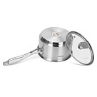 Sauce pan PREMIUM ONE 16x9 cm / 1,6 LTR with glass lid (stainless steel)