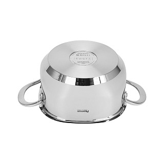 Puodas EXCLUSIVE PRO 20x10 cm / 3,0 l su stikliniu dangčiu (nerūdijantis plienas)