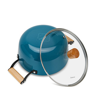 Stockpot SEAGREEN 24x11 cm / 4 LTR with glass lid (enamelled lightweight cast iron with non-stick coating)