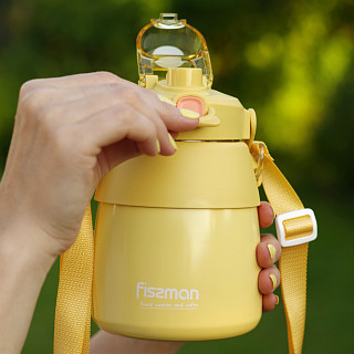 Double wall vacuum flask 800 ml yellow (stainless steel), art. 9865
