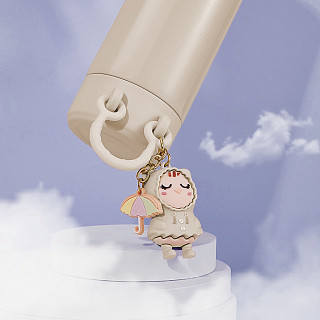 Double wall vacuum flask 380 ml beige (stainless steel), art. 9861