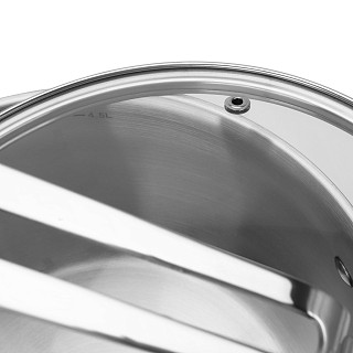 Casserole Vita 4.5 l with glass lid (stainless steel)