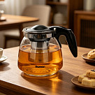 Tējkanna 900 ml ar tērauda filtru (karstumizturīgs stikls)