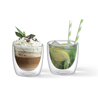 Dubultā stikla glāžu komplekts 100ml Dubultā stikla glāžu komplekts 100ml