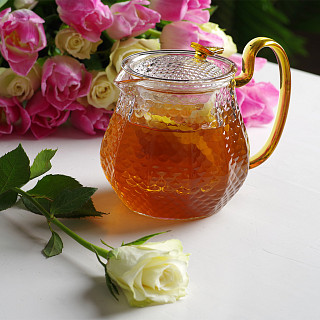 Tea pot 600 ml with glass filter (borosilicate glass), art. 6468