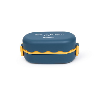 Two-tier lunch box 19x9x8 cm 800 ml, green (plastic)