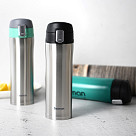 Double wall vacuum travel mug 450 ml, Black color (stainless steel)