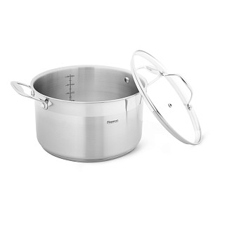 Stockpot PLATINO 24x13.5 cm / 5.7 LTR with glass lid (stainless steel)