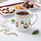 Puodelis CHRISTMAS BALLS 450 ml (naujasis kaulinis porcelianas)