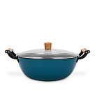 Stockpot SEAGREEN 32x12,5 cm / 8 LTR with glass lid (enamelled lightweight cast iron with non-stick coating)