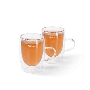Puodelių rinkinys 2 vnt. RAF 300 ml dvisienis (stiklinis)