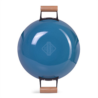 Вок SEAGREEN 32x9,2 см / 5 л со стеклянной крышкой (облегчённый эмалированный чугун c антипригарным покрытием)