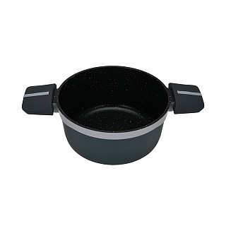 Stockpot Luxuria 20x10 cm / 2.5 LTR with glass lid with induction bottom (aluminium with non-stick coating)