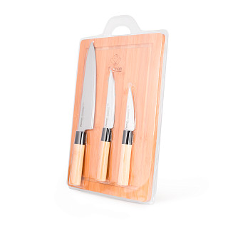 Set of knives with cutting board 4 pr. (420J2 steel)