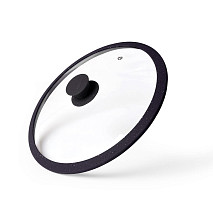 Lid ARCADES 26 cm with BLACK marble silicone rim (glass)