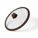 Lid ARCADES 28 cm with DARK BROWN marble silicone rim (glass)